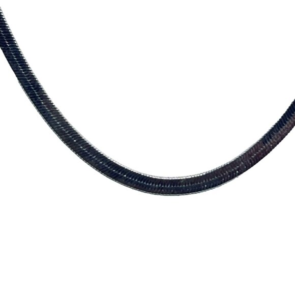 Silver Tone Herringbone Necklace (5469) - Picture 4 of 9